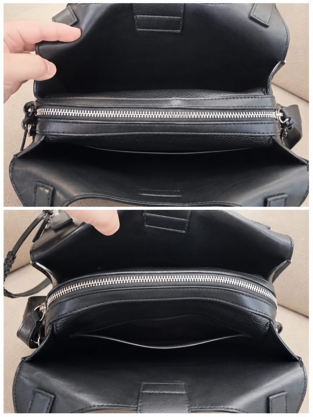 Calvin Klein Black Braided Handle Shoulder Bag Pebbled Vegan Leather Tote - Picture 4 of 8